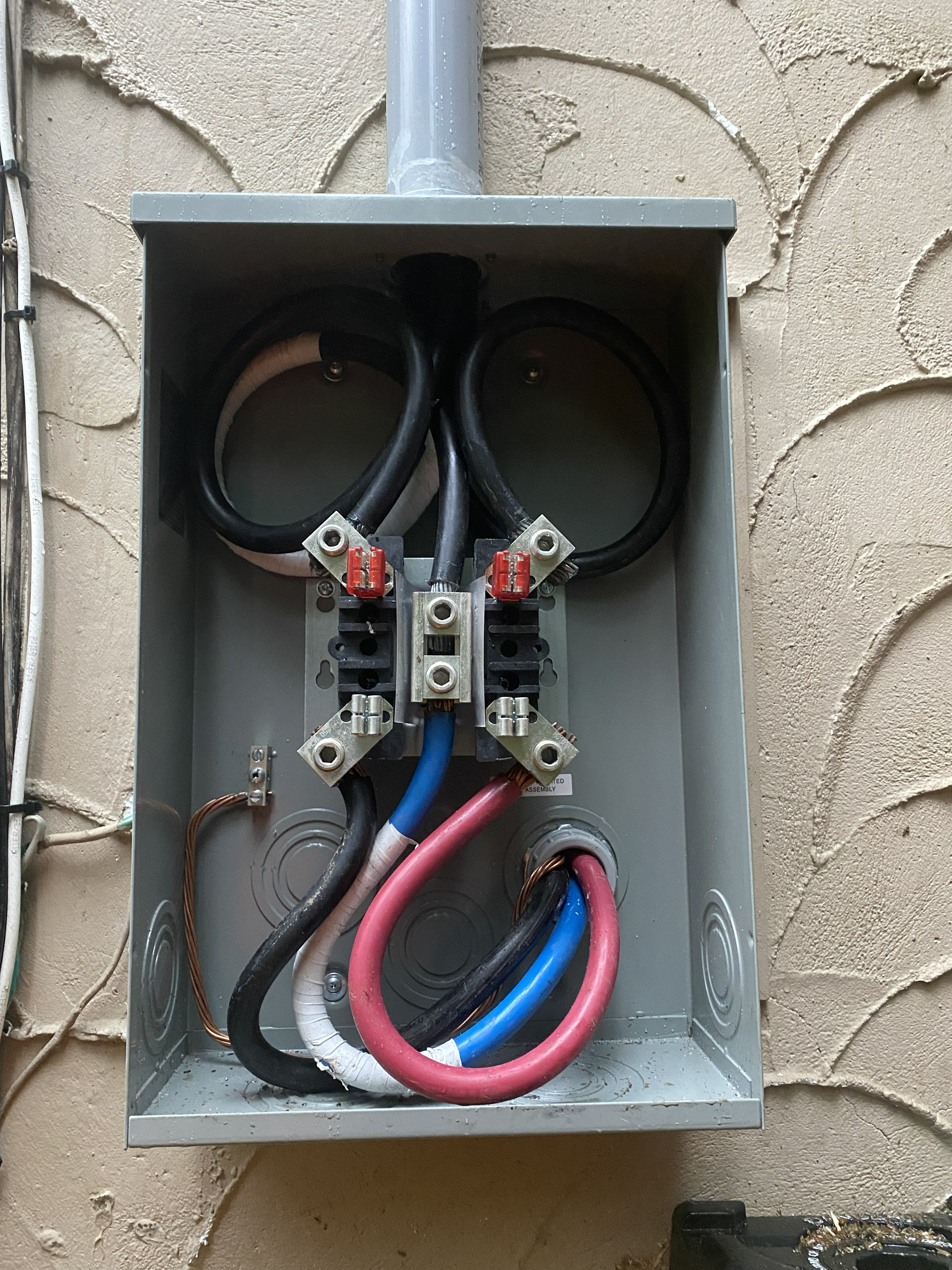 Overhead service to meter
