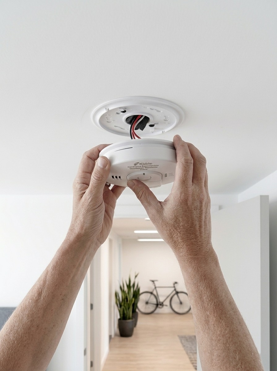 Hardwired smoke detector installation