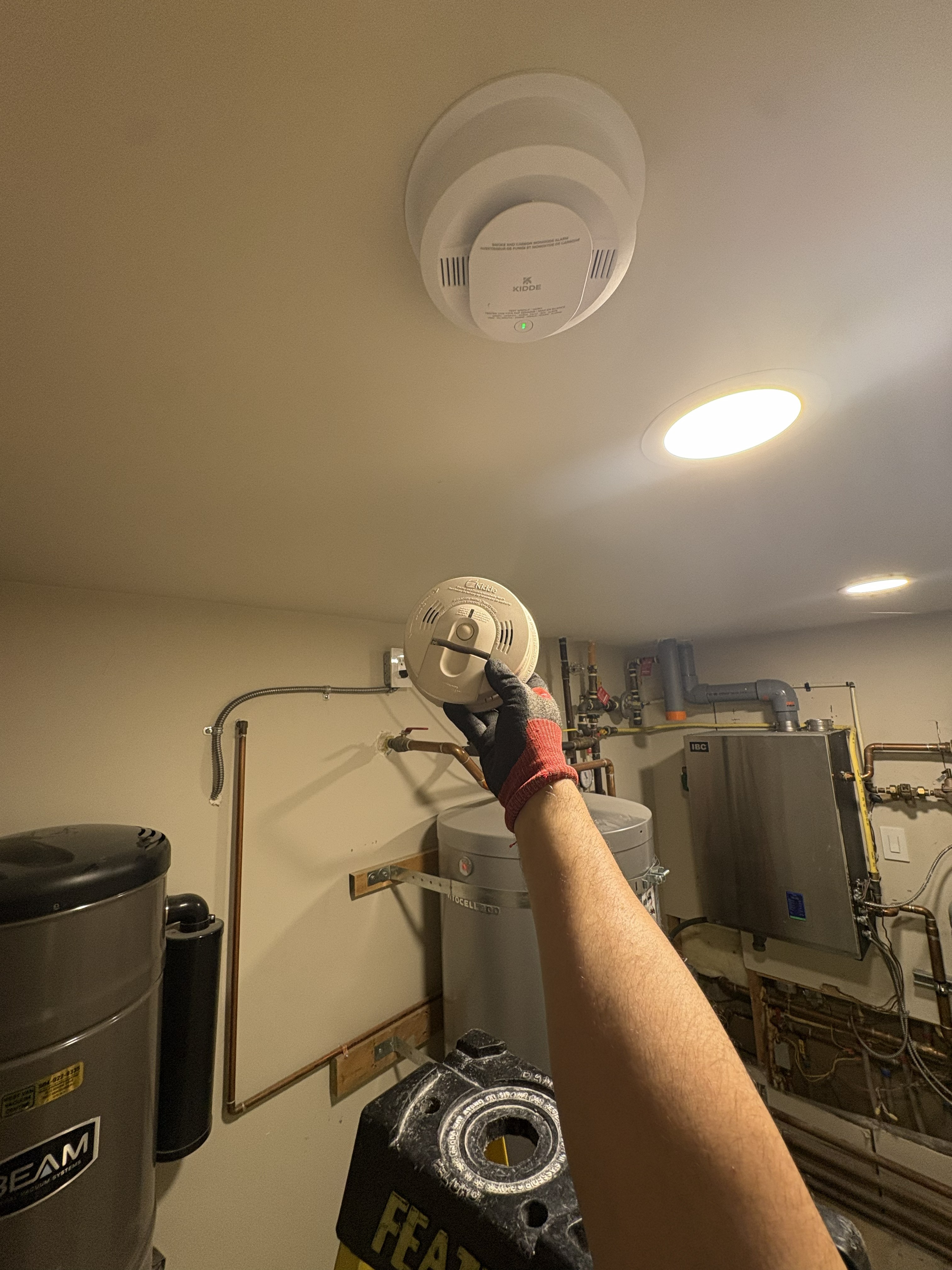 CO detector replacement in furnace and water heater room